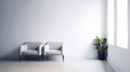 modern interior design of waiting room, Generative AI