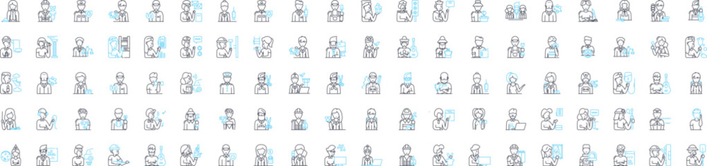 Customer service and support vector line icons set. Customer, Service, Support, Help, Assistance, Inquiry, Query illustration outline concept symbols and signs