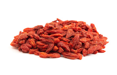 Dried Red Goji Berries Isolated on a White Background