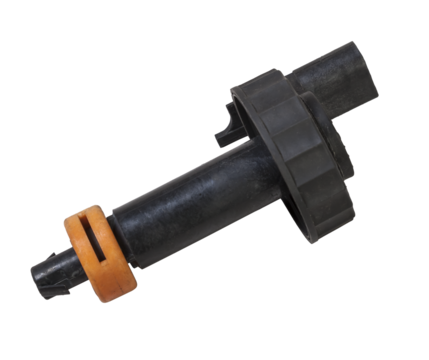 brake fluid reservoir cap with level gauge on a white isolated background. Catalog of spare parts for automobiles.