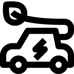 electric car black outline icon