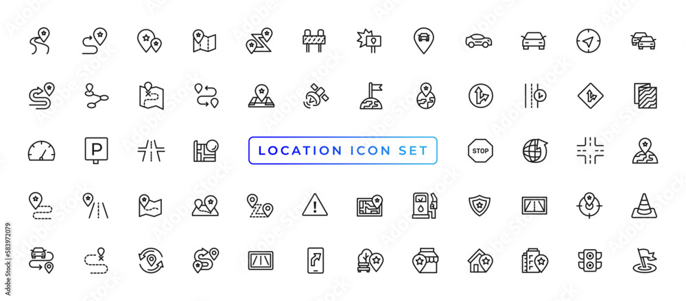 Poster location icons set. navigation icons. map pointer icons. location symbols. vector illustration