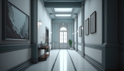 Obraz premium corridor in the hotel. generative ai.