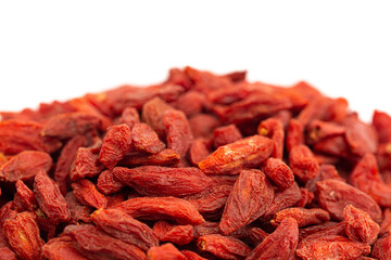 Dried Red Goji Berries Isolated on a White Background