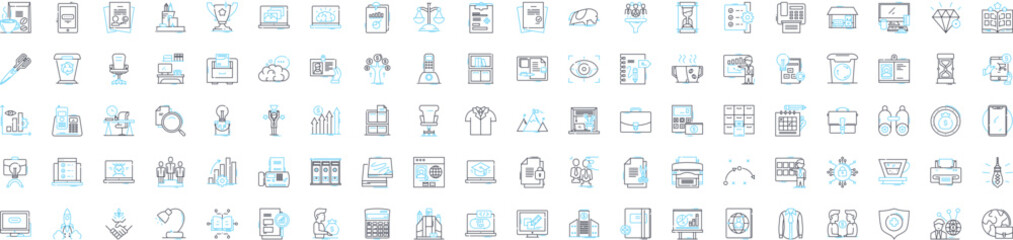 Essential business vector line icons set. Business, Essential, Startup, Management, Planning, Strategies, Profit illustration outline concept symbols and signs