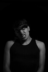 Obraz premium black and white, guy expressions 