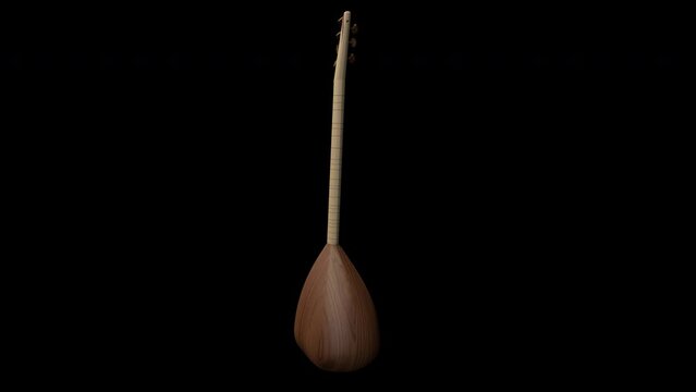 3d loop animation alpha channel saz turkish instrument