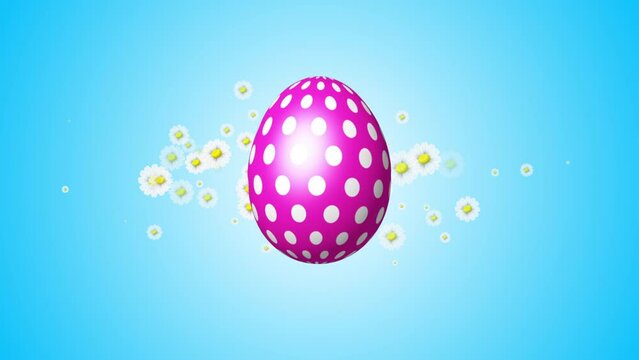 Happy easter greeting background with realistic easter eggs and spring flowers
