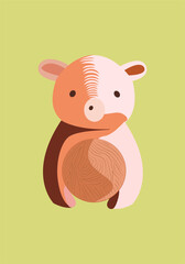 Vector cute and fantastic animal character wall arts