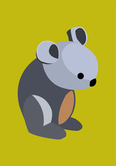 Vector cute and fantastic animal character wall arts