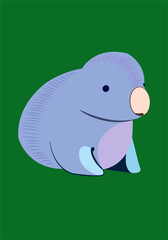 Vector cute and fantastic animal character wall arts