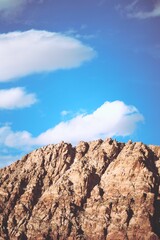 Beautiful scene of landscape of Angels LandingMountain peak under a blue sky