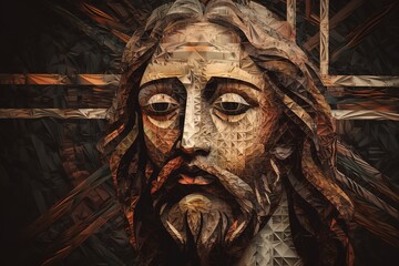 Background of Jesus Christ and his cross. Generative AI