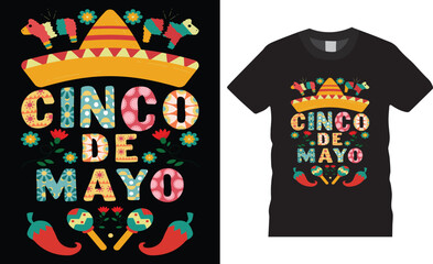 Cinco de mayo premium vector t-shirt design tamplate.Fully editable Mexican festival vector graphic and print ready file.T-shirts used for fashion, print, poster,gift, card and etc.