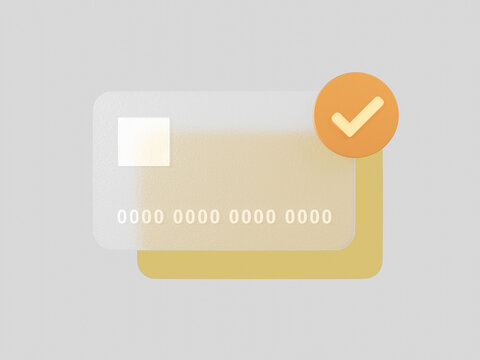 3D payments credit card. online payment or online mobile banking concept. Glassmorphism style. 3d render illustration.