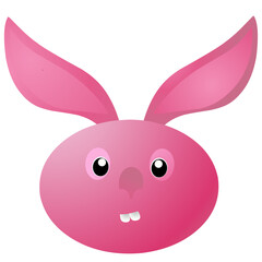 cartoon pink bunny head