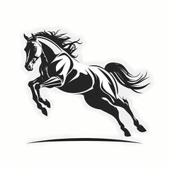 Jumping Horse Logo. Generative AI