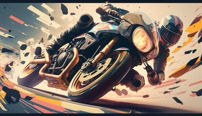 racing motorcycle illustration 05