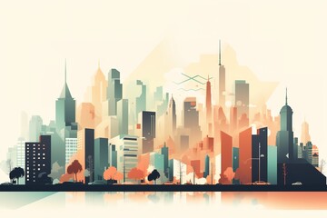 Fototapeta na wymiar Stylish New York City Skyline Illustration