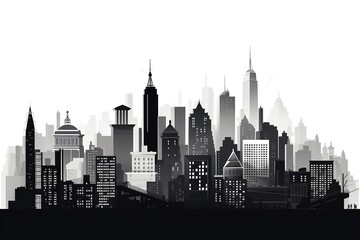 Stylish New York City Skyline Illustration