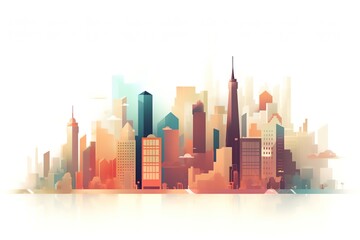Fototapeta premium Minimalistic New York City Skyline Illustration 