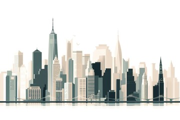 Minimalistic New York City Skyline Illustration
