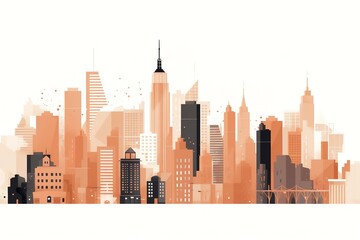 Minimalistic New York City Skyline Illustration
