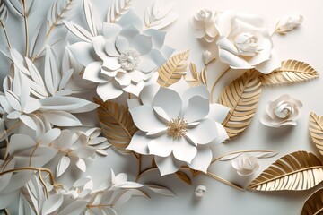  a close up of a paper flower on a white background.  generative ai