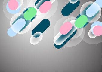 Overlapping geometric shapes and circles. Stylish trendy techno design background for business or technology presentations, internet posters or web brochure covers. Vector