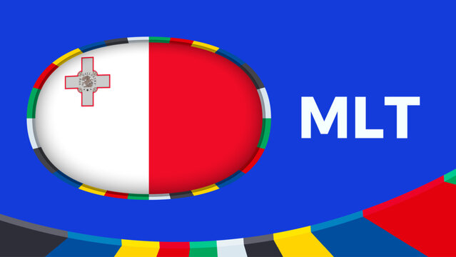Malta flag stylized for European football tournament qualification.