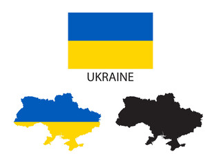 ukraine flag and map illustration vector 