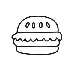Burger Icon Vector Illustration Line Logo Template