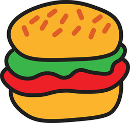 Burger Icon Vector Illustration Logo Template