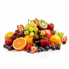 Fresh fruits for healthy and dieting, Various fresh fruits isolated on white background.