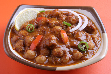 channa masala on a plate