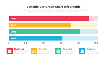Bar chart infographic presentation template fully editable