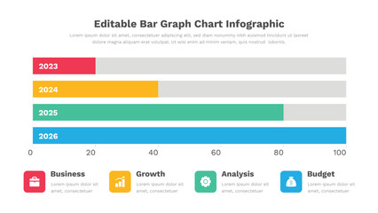 Bar chart infographic presentation template fully editable