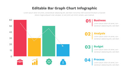 Bar chart infographic presentation template fully editable