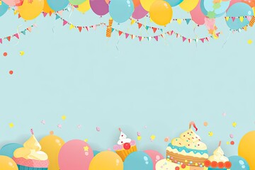 birthday celebration child background AI generative art