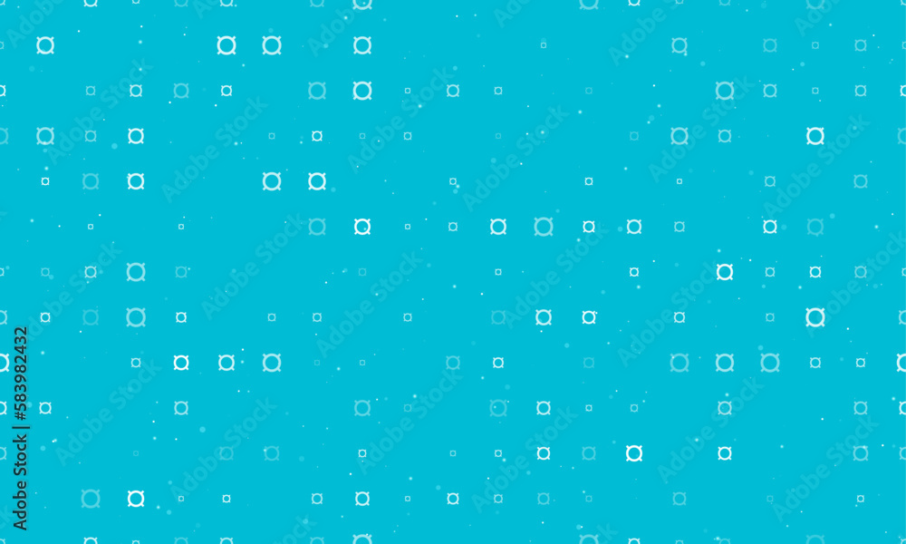 Poster seamless background pattern of evenly spaced white currency signs of different sizes and opacity. ve