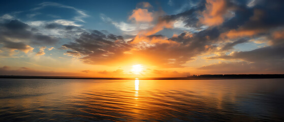 Fototapeta premium Bright Sunrise over the Horizon
