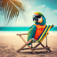 Parrot at beach