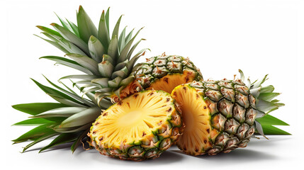 Fototapeta premium pineapple on white background.generative ai
