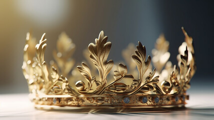 low key image of beautiful queen/king crown.generative ai