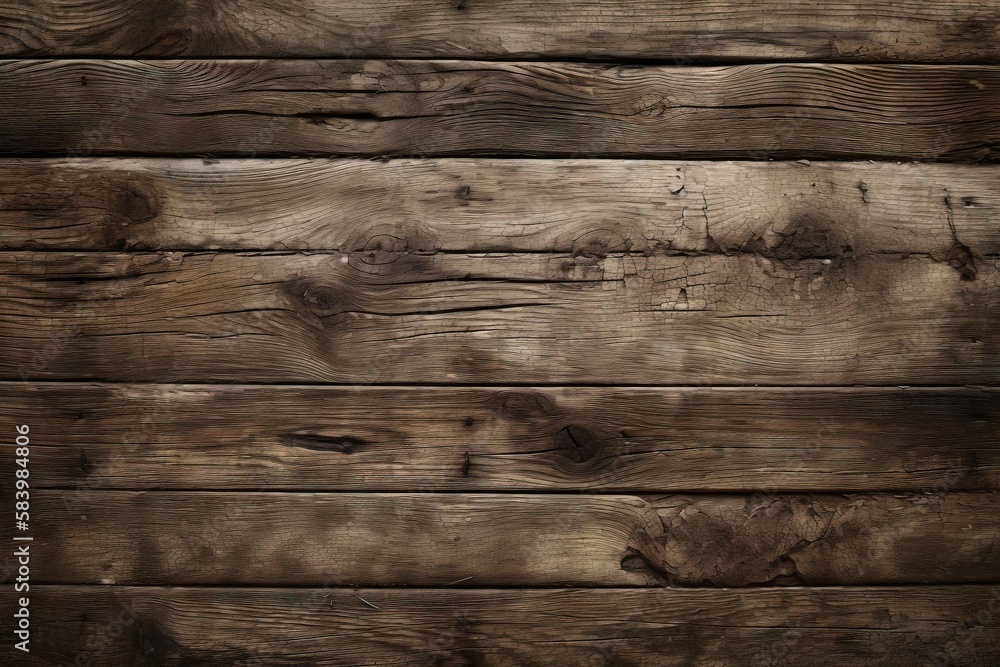 Poster a close up of a wooden wall with a clock on it. generative ai