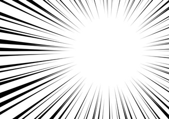 Naklejka premium 集中線（右上）。日本の漫画で使われる効果線フレーム背景。