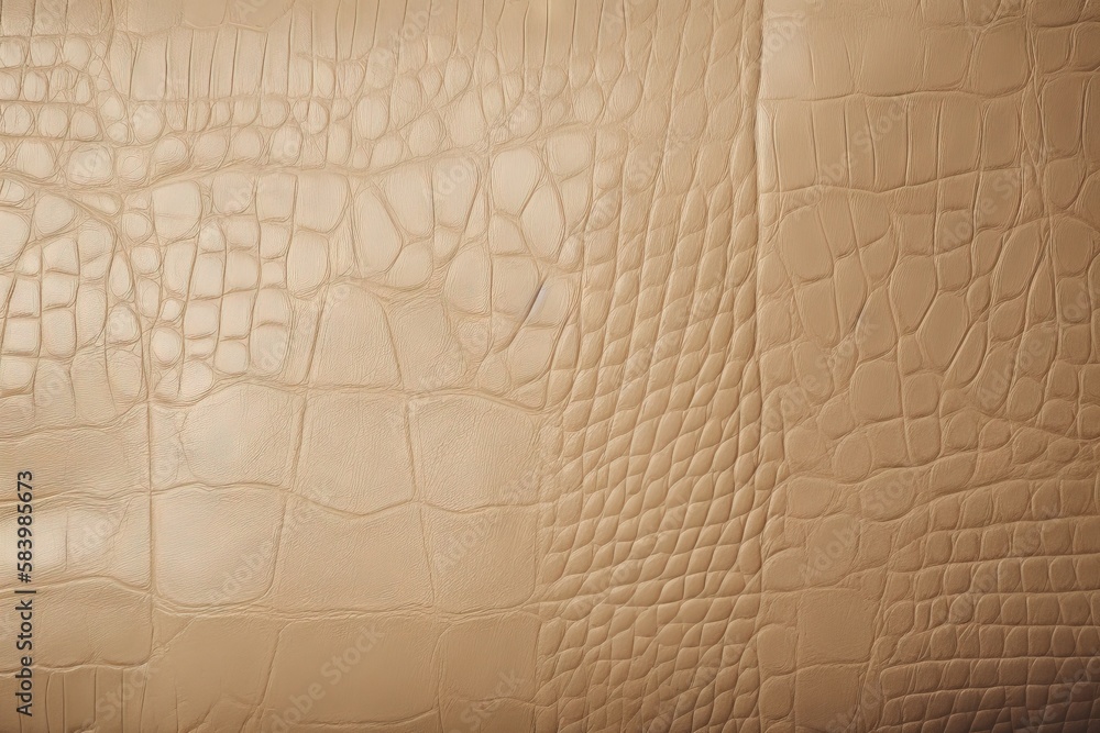 Poster a close up of a tan leather textured surface with a pattern. generative ai