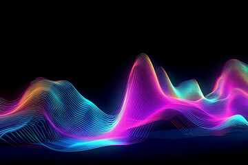 abstract 3D colorful wave, gradient banner, wallpaper. Generative AI