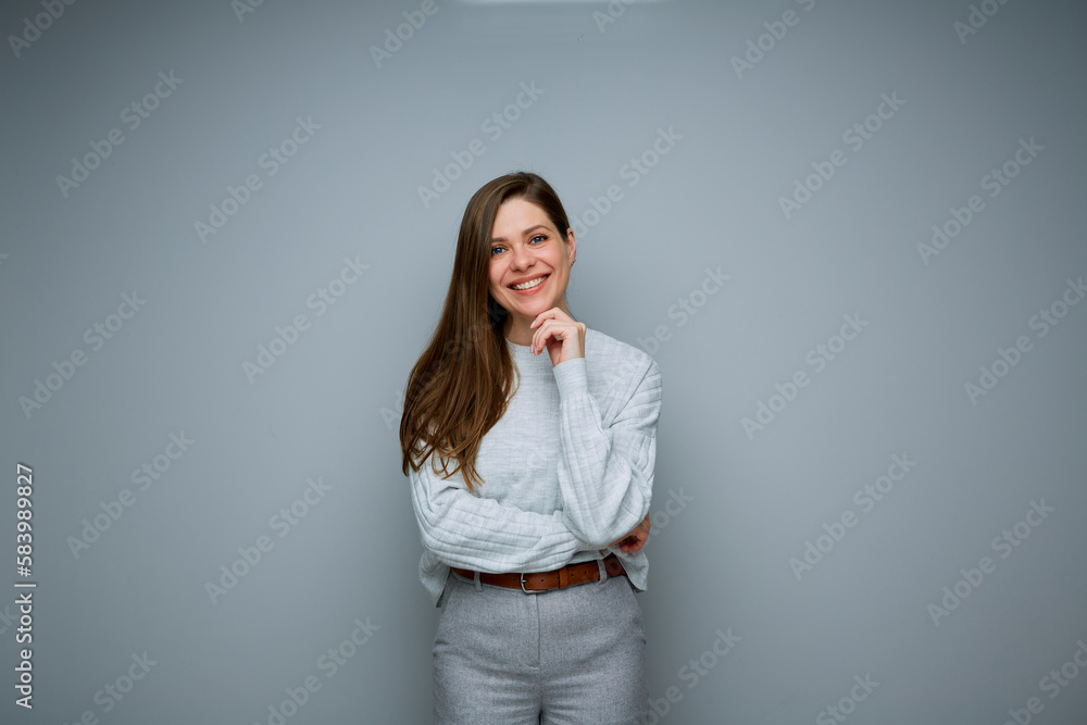 Poster Smiling woman isolated portrait