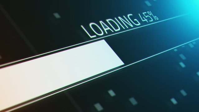 Loading bar animation. Loading the progress bar on a computer screen
